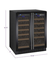 Load image into Gallery viewer, Allavino 24 Wide FlexCount II Tru-Vino 36 Bottle Dual Zone Black Wine Refrigerator VSWR36-2BF20
