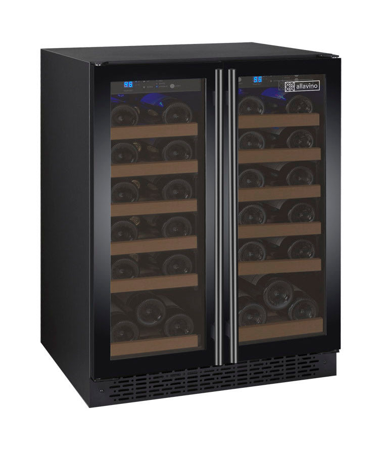 Allavino 24 Wide FlexCount II Tru-Vino 36 Bottle Dual Zone Black Wine Refrigerator VSWR36-2BF20