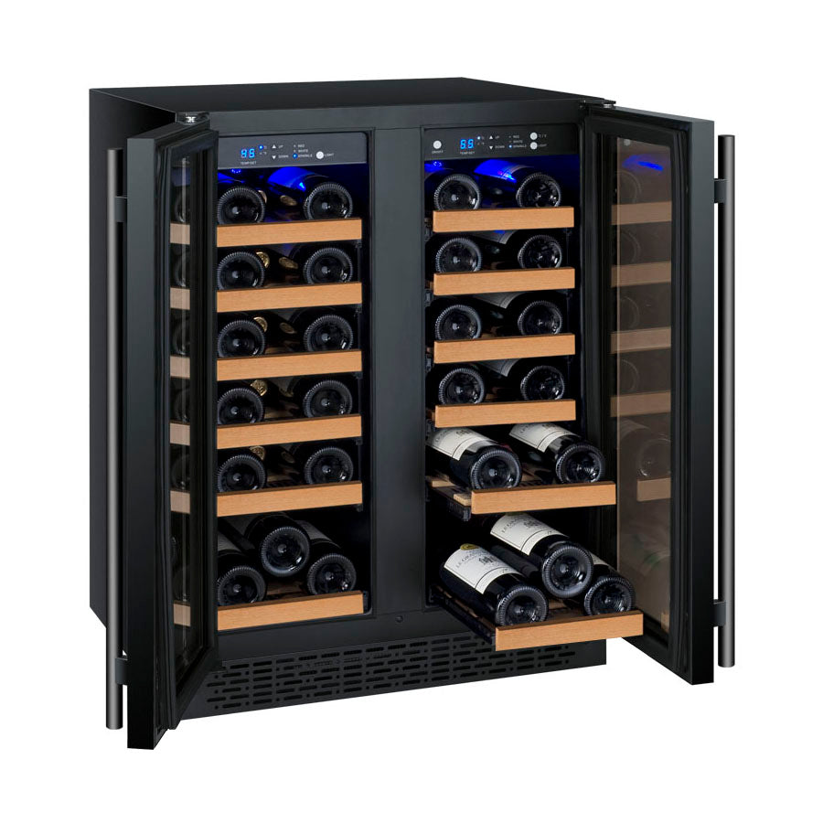 Allavino 24 Wide FlexCount II Tru-Vino 36 Bottle Dual Zone Black Wine Refrigerator VSWR36-2BF20