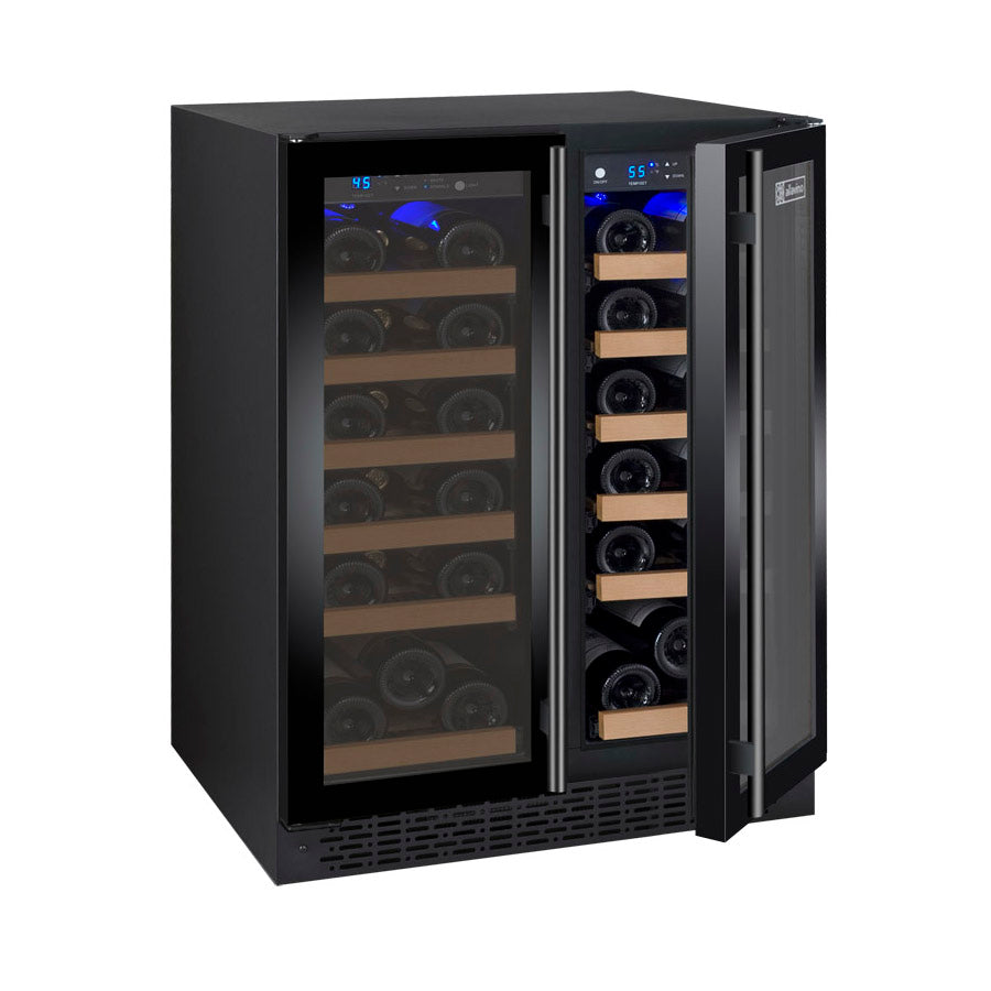 Allavino 24 Wide FlexCount II Tru-Vino 36 Bottle Dual Zone Black Wine Refrigerator VSWR36-2BF20