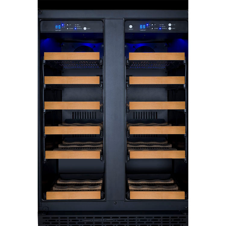 Allavino 24 Wide FlexCount II Tru-Vino 36 Bottle Dual Zone Black Wine Refrigerator VSWR36-2BF20