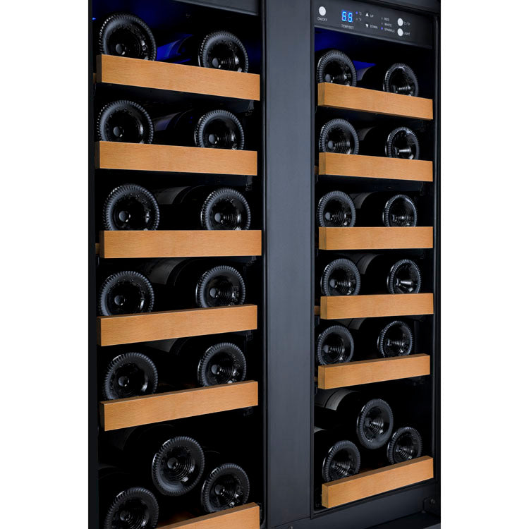Allavino 24 Wide FlexCount II Tru-Vino 36 Bottle Dual Zone Black Wine Refrigerator VSWR36-2BF20